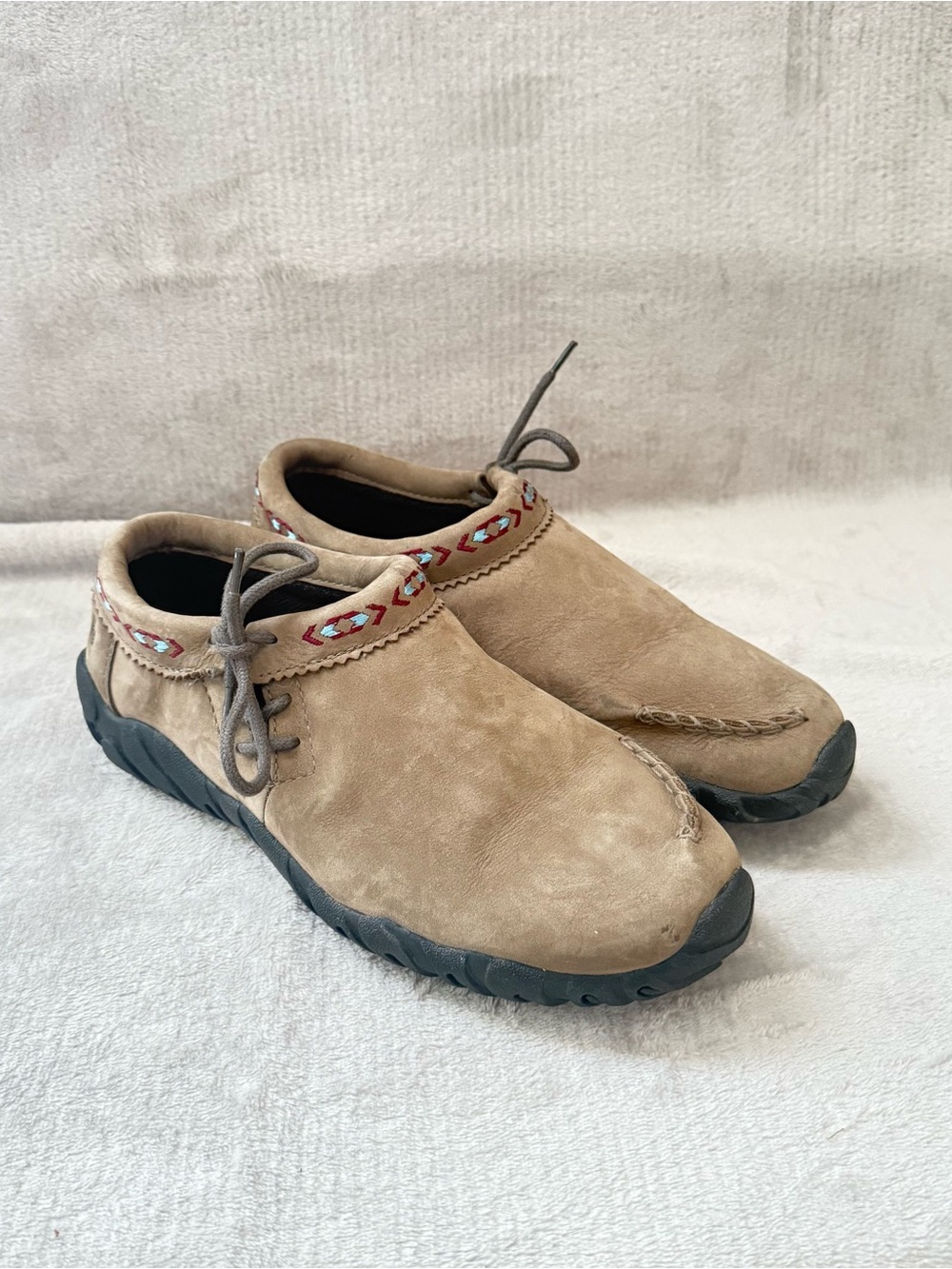 Teva Beige Suede Moccasin Hiking Shoes Women’s Size 8